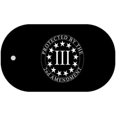 Protected by 2nd Amendment Novelty Metal Dog Tag Necklace 2'' x 1''