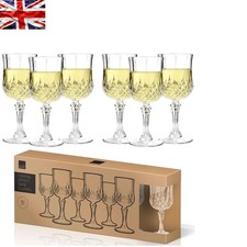 Elegant 6 Pack Crystal Effect Wine Glasses - 200ml Shatterproof Reusable Plastic