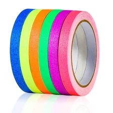 Spike Tape Set - 1/2" x 36' Neon Gaffer Tape, 6 Bright Colors | Dry 6 colors 
