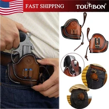 TOURBON Revolver Holster Pistol Ammo Carry Belt Clip Cross-Draw Driving Gift US