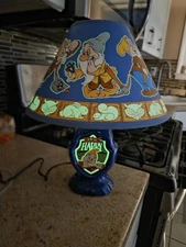 Vintage Disney Snow White & The 7 Dwarves Happy Lamp Glows In Dark Great Cond.