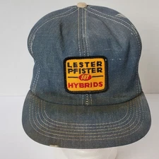 Vintage Lester Pfister 187 Hybrids Patch Denim Blue Full Foam Snapback Hat USA