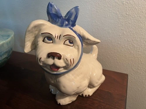 1940's Shawnee Pottery Muggsy toothache dog cookie jar USA exc. cond.       (DS)