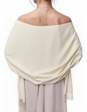 Pashmina Shawl Wraps Cashmere Feel Soft Scarves Evening Dresses 02-ivory