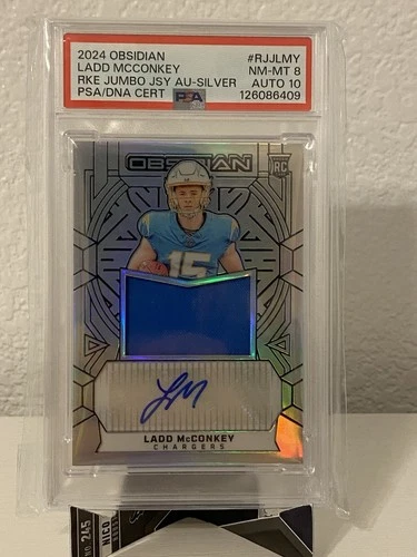 Ladd Mconkey Rpa Psa 8 Auto 10 And Caleb Williams Purple Scope