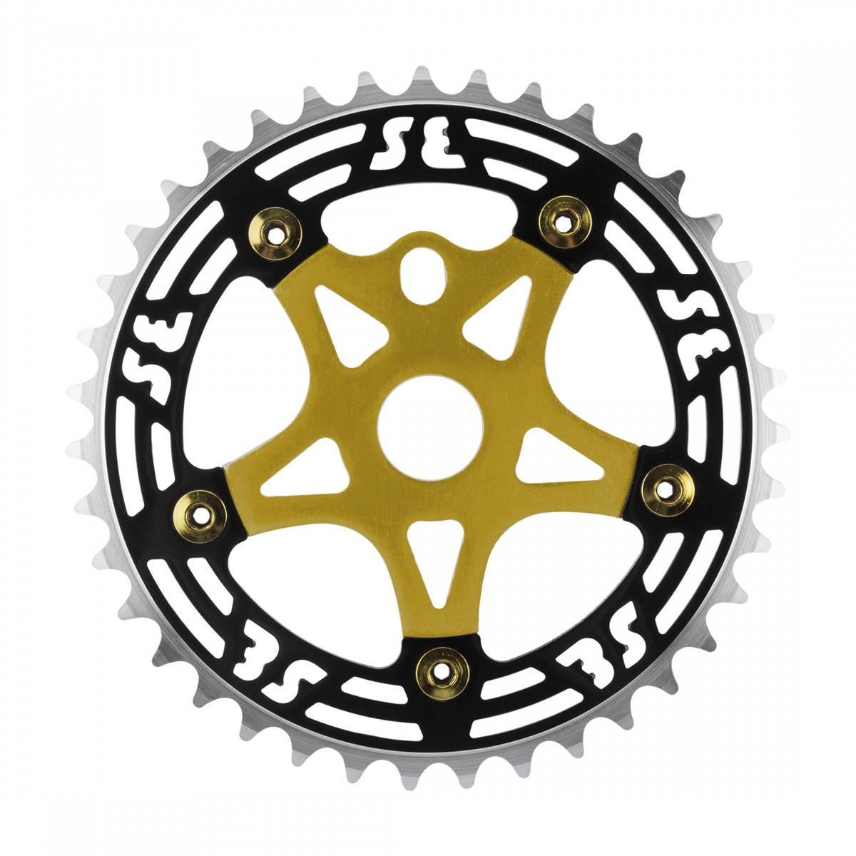 SE Bikes One Piece Chainring - Spider 39t 1шт 12 дюйма x 18 дюйма Алюминий Черный Золотой 13490₽