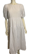 Old Navy Women's Seersucker Dress White Medium