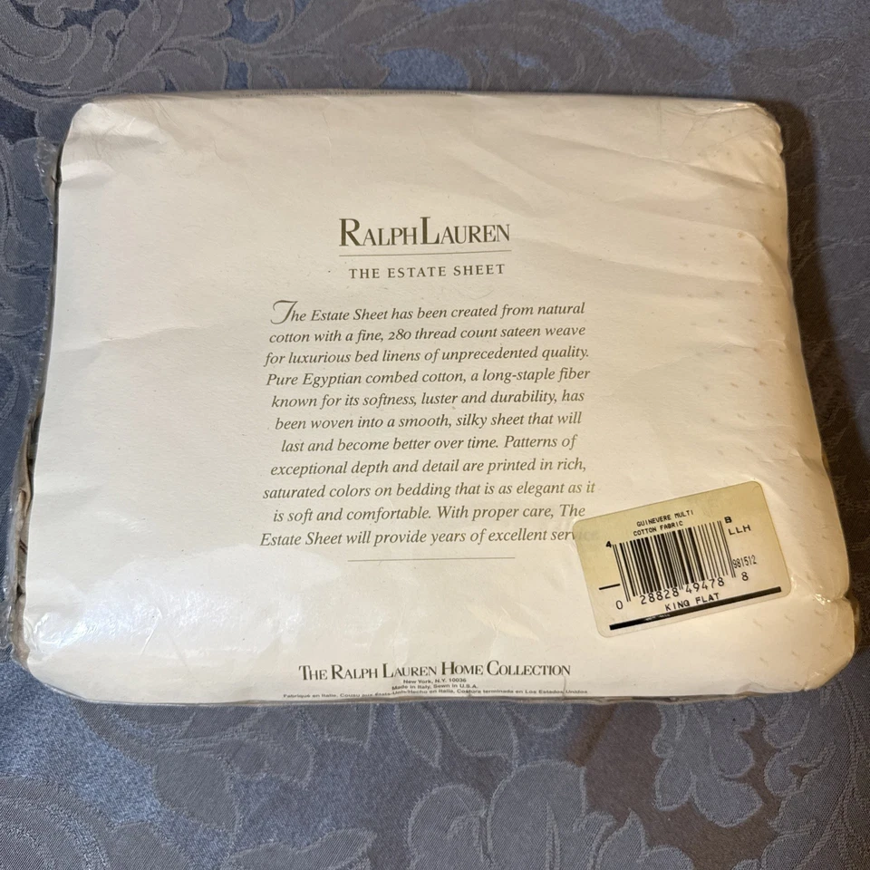 Ralph Lauren Guinevere Aragon Medieval Floral Flat Sheet (Cal) King NEW - Image 3 of 4