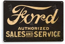 TIN SIGN Ford Sales Service Metal Décor Parts Auto Shop Garage A379