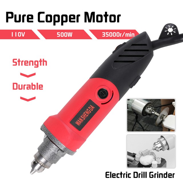 QWERTOUY AC220V//DC12V Mini Drill Electric Grinder Rotary Tool Kit for Grinding Polishing for Porcelain Stone Nuclear Jade
