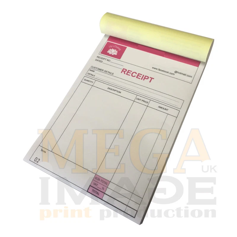 PERSONALISED A4 INVOICE BOOK DUPLICATE NCR PADS RECEIPT ORDER ESTIMATE BOOKS - Image 2 of 4