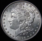 1896 CHOICE-GEM BU MS MORGAN SILVER DOLLAR