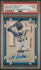 2021 Perfect Game AUTO Blue Prismatic 9/30 MICHAEL GUPTON NC State Pack PSA 9