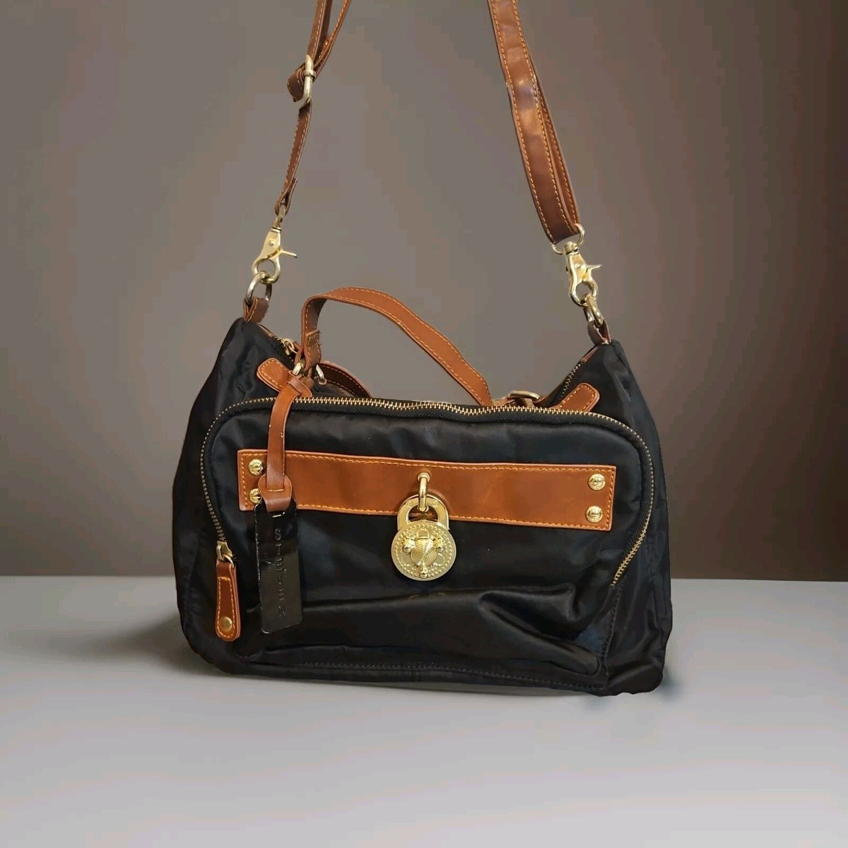 Steven by Steve Madden Brown Black Gold Accents Crossbody 