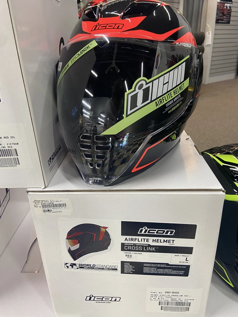 Icon Airflite Crosslink Red Full Face Motorcycle Helmet | eBay