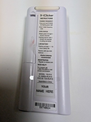 iClicker + Plus Student Remote Classroom Response Control Model RLR15 Box Tested - Foto 5 di 7