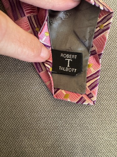 Robert Talbot Best of Class Pink Geometric Silk Tie - Picture 4 of 7