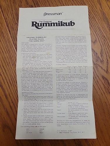 The Original Rummikub Tile Game No. 400 Pressman 1990 Vintage COMPLETE READ - Picture 14 of 23