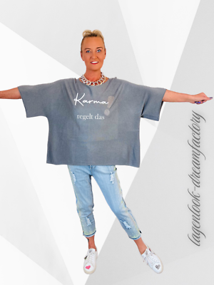 Maglione Donna Lagenlook In Misto Viscosa, Grigio Con Strass, Maniche 3/4, Taglie 42-52 (dalla XL Alla 4XL) - Foto 5