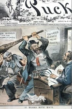 Boycott 1885 ENFORCED IDLENESS BOTH for LABOR and MANUFACTURER Puck Cover Print