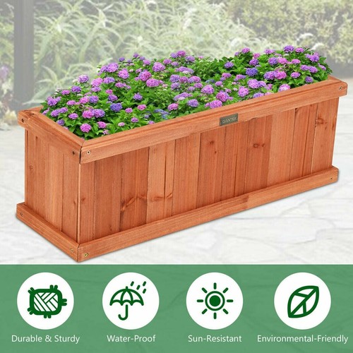 Wooden Planter Box Garden Yard Window Decorative Flower Bed Vegetable 2X4-Ft - Picture 4 of 12