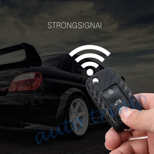 Carbon Fiber Smart Key Case Cover Holder For VW Polo Golf 6 Tiguan Passat Beetle - Picture 7 of 9