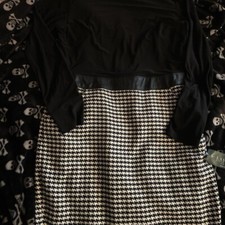 Ralph Lauren Black And White Patterned Dress With Zipper Back *New