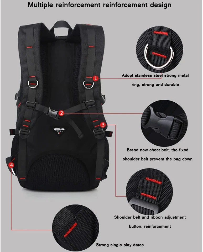 KAKA Impermeable Hombres Oxford Mochila de Viaje Gran Capacidad Laptop Viaje Mochila Foto 3 de 4