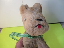 ANTIQUE / VINTAGE MOHAIR STUFF DOG TOY  NEEDS REPAIRS 
