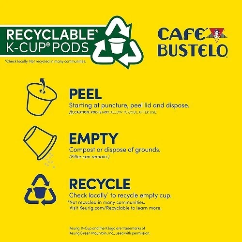 Café Bustelo Espresso Style Dark Roast Coffee K-Cup Pods, 192 Count - Image 4 of 4