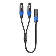 XLR 3-pin One Male To Dual Female Transfer Cable 0.5m