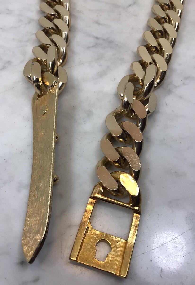Vintage ACCESSOCRAFT NYC Gold Tone Curb Chain Belt Necklace  display picture 1