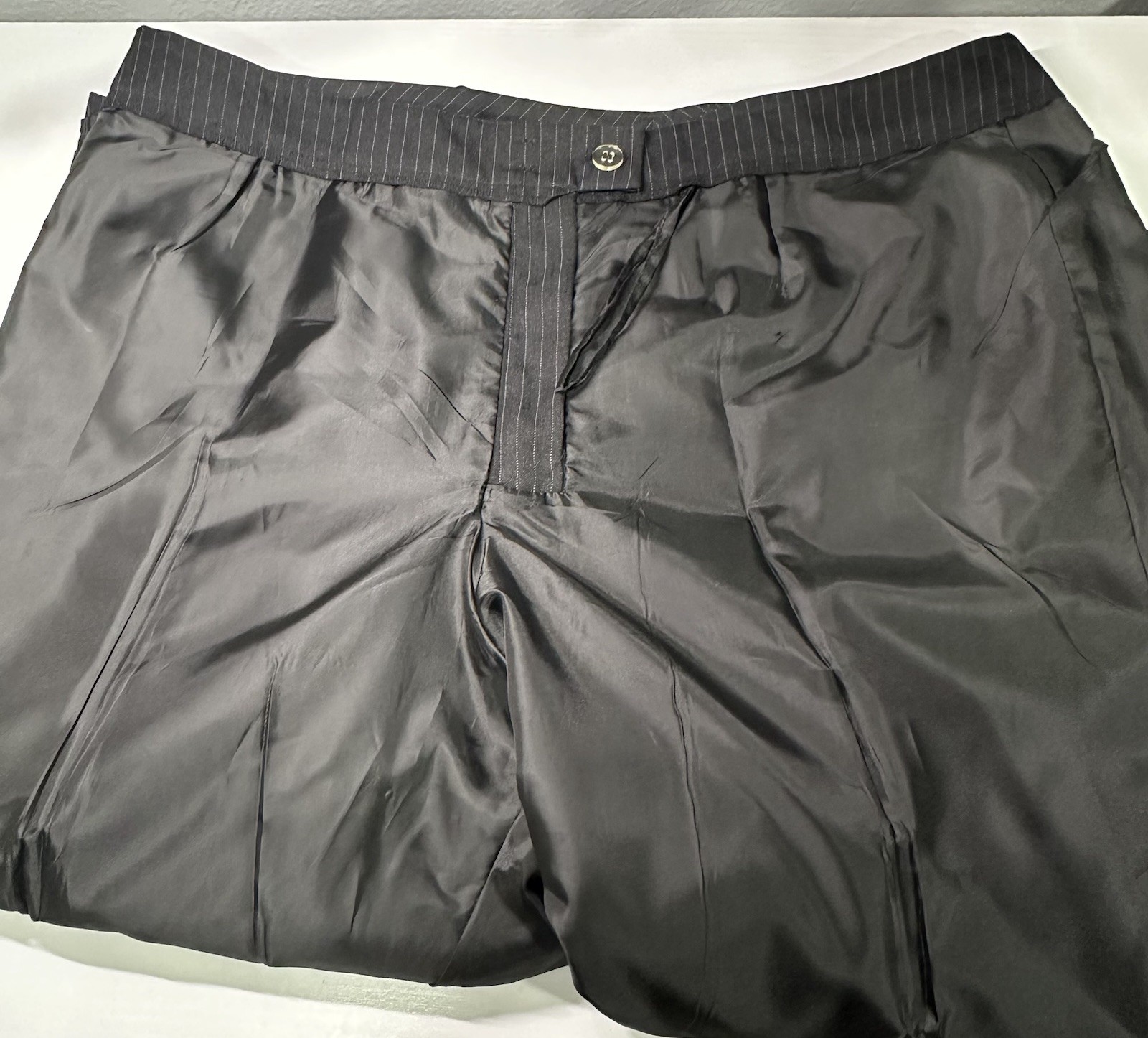 Le Suit Petite 2 Pc Set Women Pants & Blazer Womens XL Black & Blue Pinstripe