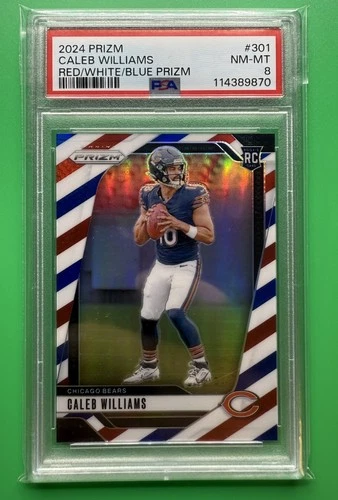 2024 Panini Red/White/Blue Prizm #301 Caleb Williams PSA 8 ROOKIE RWB Bears RC