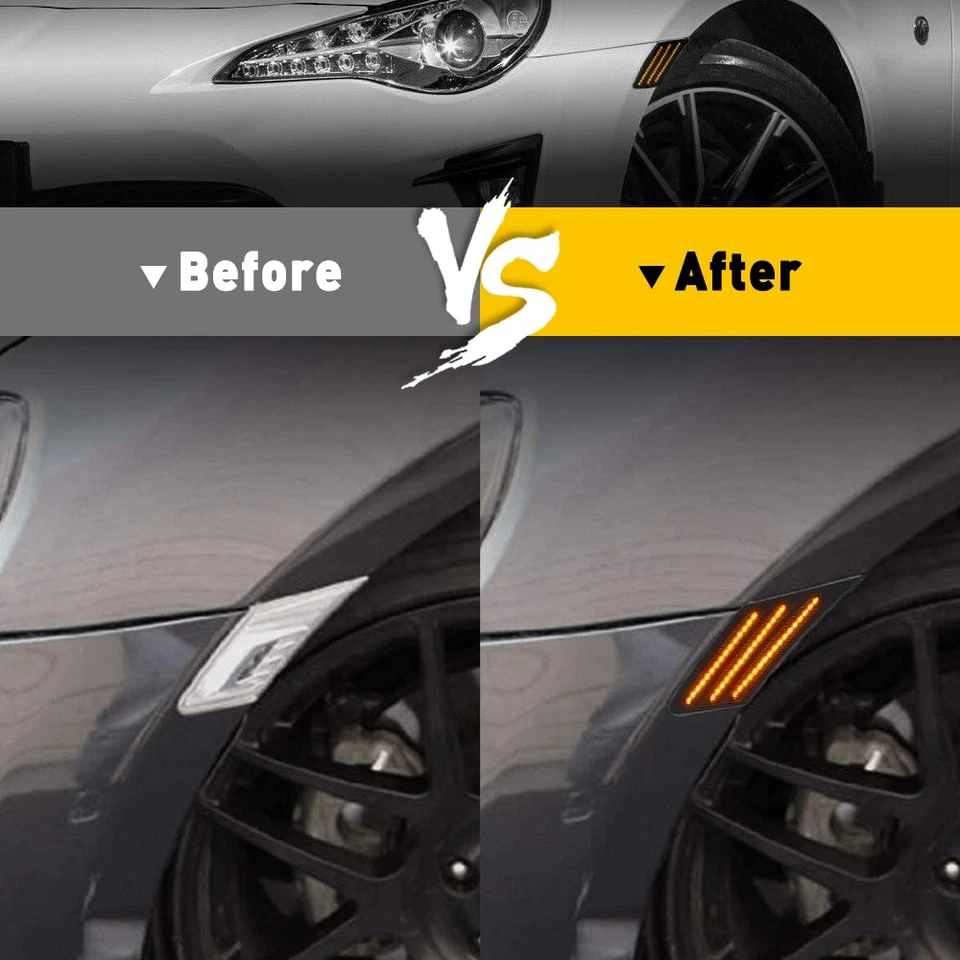 Luces ahumadas de señal de giro LED laterales AUXITO para 2013-2016 Scion FR-S Foto 2 de 4