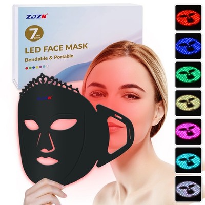 7 Color LED Face Mask Wireless Light Therapy Anti Aging Wrinkle Acne Skin Care