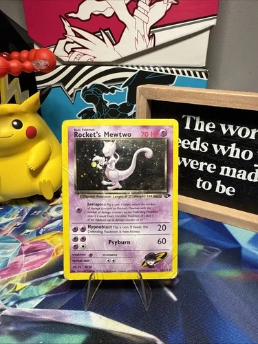 Pokemon English Rocket’s Mewtwo Holo Gym Challenge 14/132 Damaged