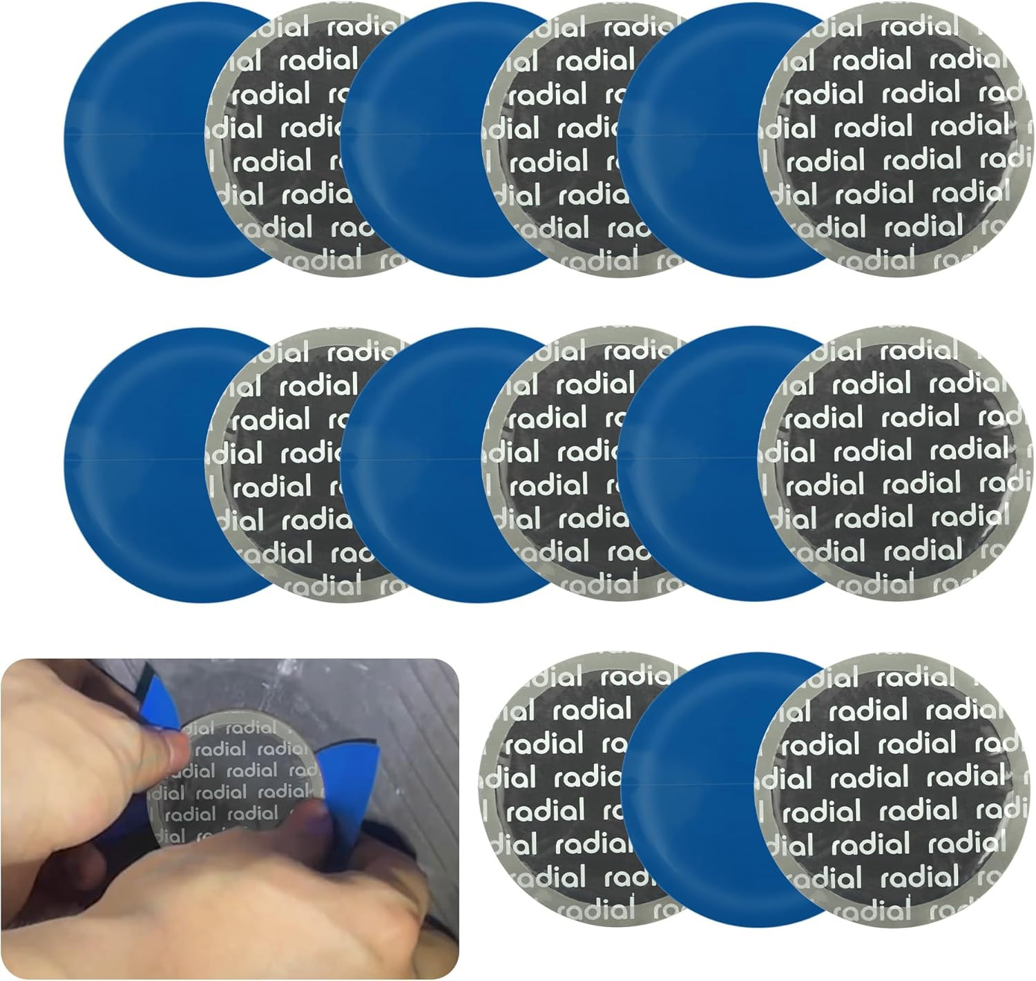 OFBAND 15PCS 79Mm Car Tire Patch Kit,Round Rubber Tire Repair Patch for Fast Rep