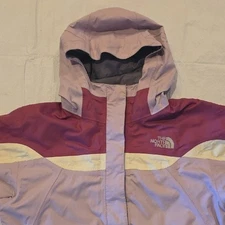 The North Face Girls HyVent Outer Shell Jacket Purple Burgundy L