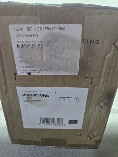 Generation Lightning Vanity 3 Light, Oil Rubbed Bronze VS24303ORB Free Shipping - Picture 4 of 5