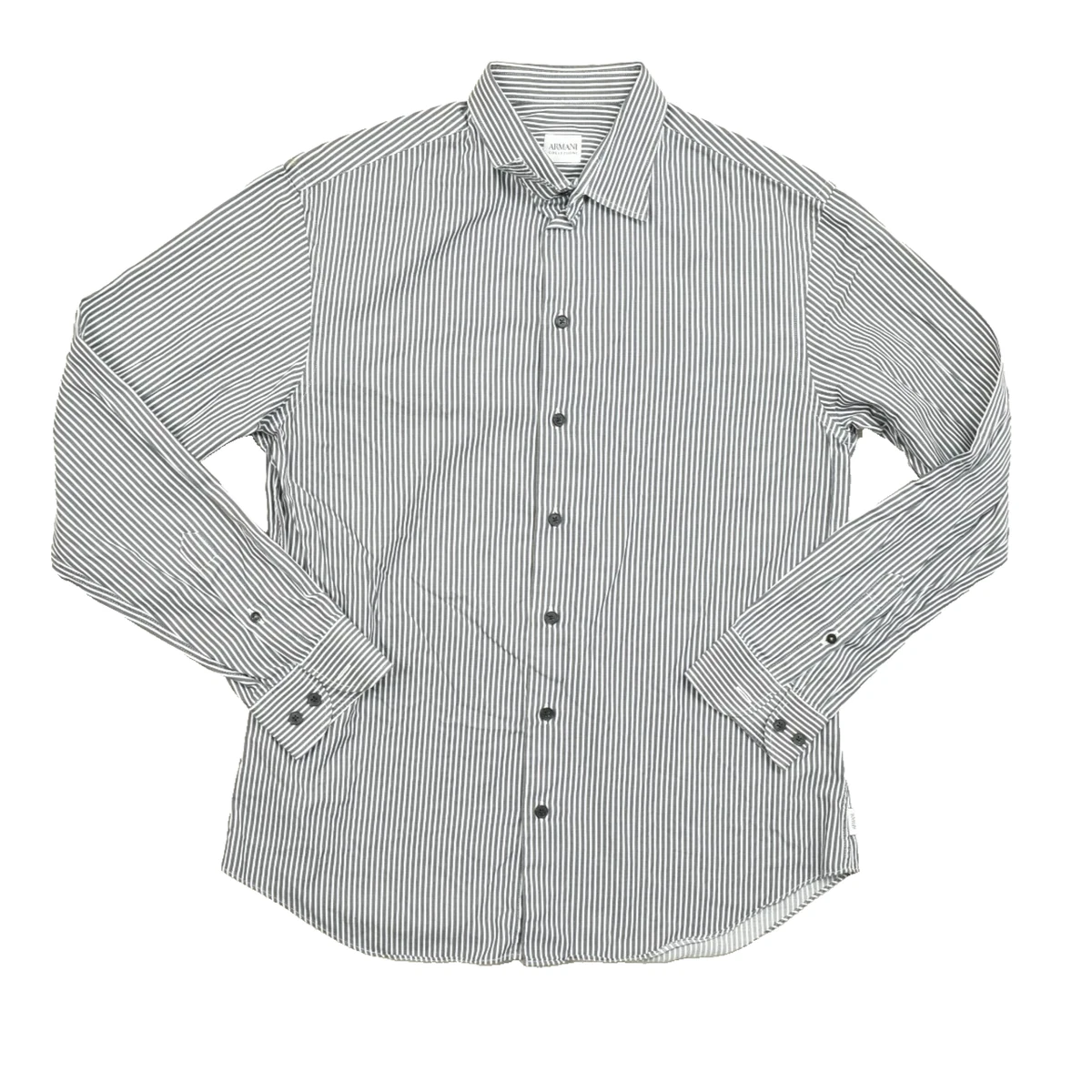 25+ Armani Collezioni Long Sleeve Striped Casual Button-Down
