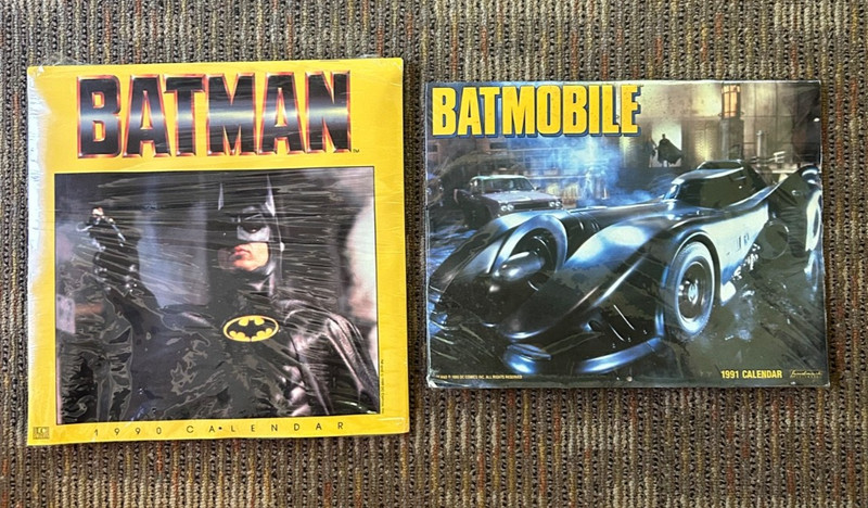 1990 Batman & 1991 Batmobile Calendars Lot of 2 SEALED