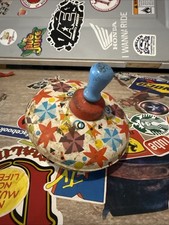 VINTAGE 1960's OHIO ART TIN 5" SPINNING TOP Tin Folk Art
