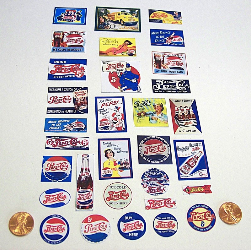1/24 & Various Scale Diorama Vintage PepsiCola Signs & Posters - Huge Collection