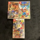 Nintendo Switch Lot- Super Bomberman R, Sonic Forces, & Mario Rabbids Battle CIB
