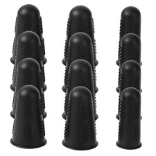 Rubber Fingers Tips, 12 Pcs Black Silicone Finger Tip Protectors 3 Size...