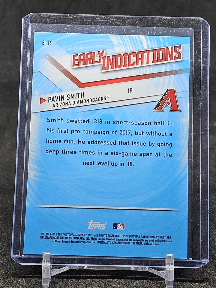 2018 Bowman's Best Early Indications Gold Refractor /50 Pavin Smith #EI-16 - Image 2 of 2