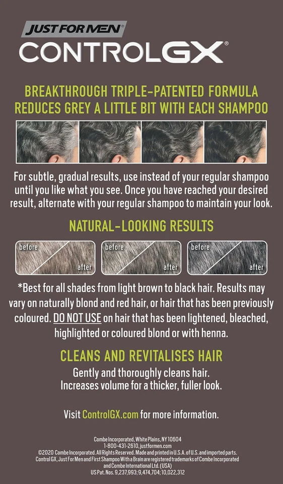 Just For Men Control GX Grey Reducing Shampoo, Gradual Hair Color with Keratin - Image 2 of 4