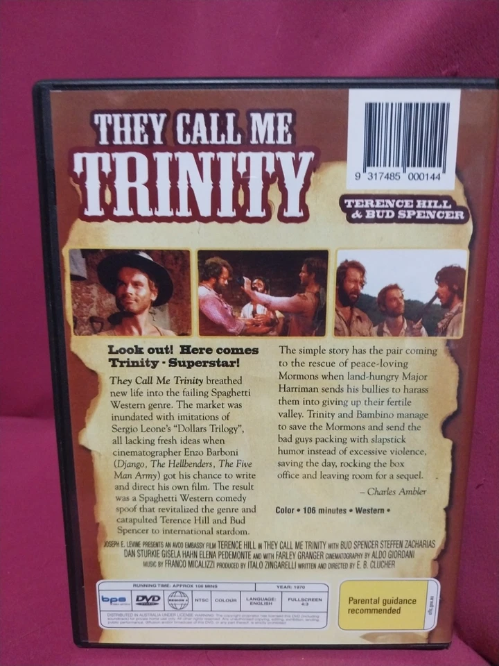 THEY CALL ME TRINITY - DVD R4 - Bud Spencer, Terence Hill - Free Post Like New - image 2 of 2