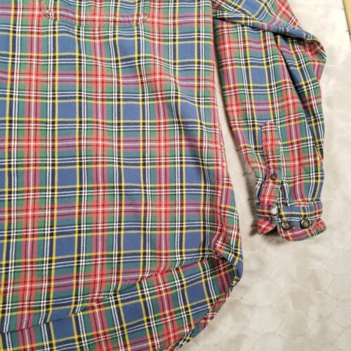 VTG WORN Structure Red Blue Tartan Plaid Button Up Shirt Men's Sz XL - Picture 3 of 15